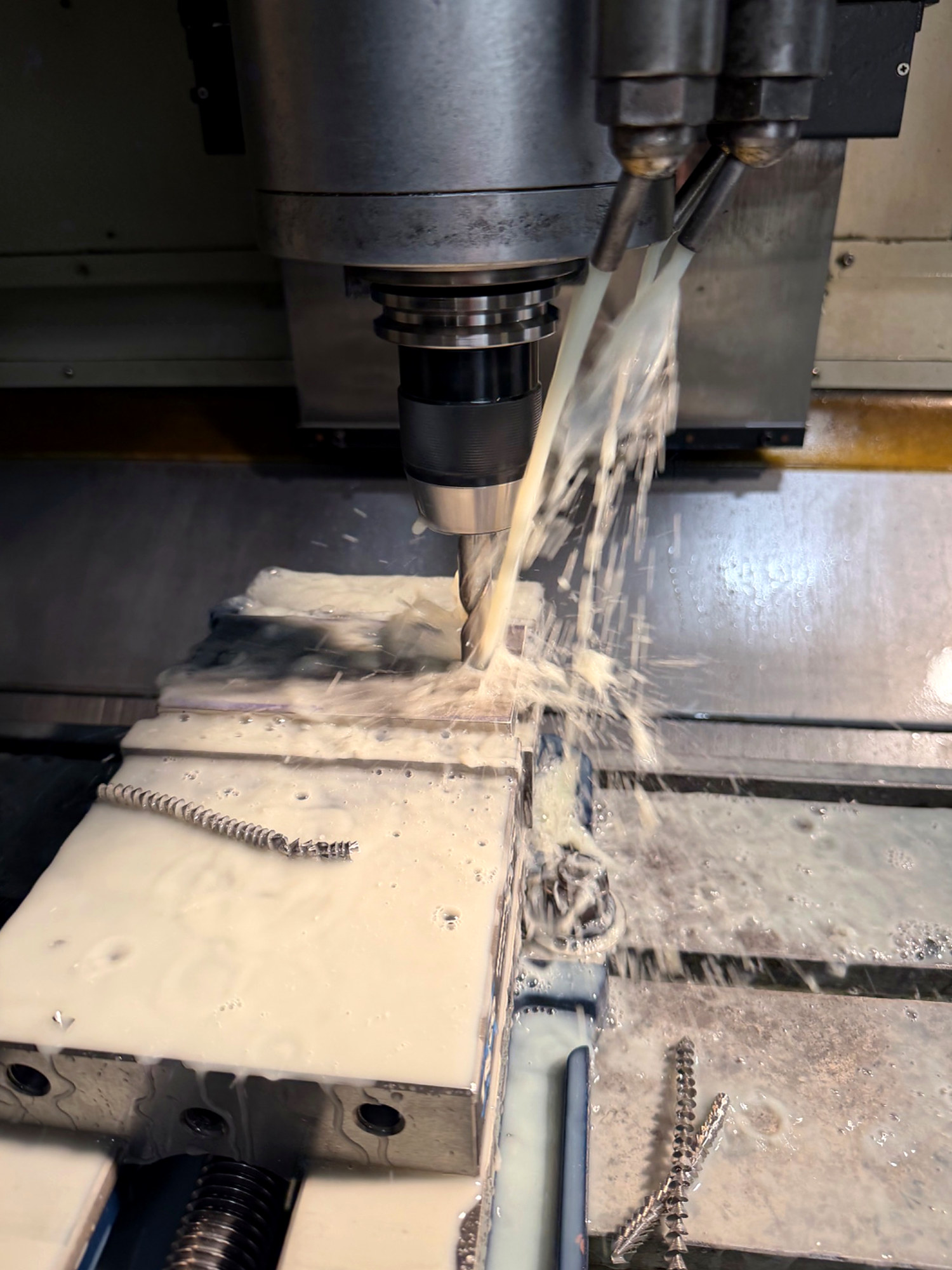 CNC milling in progress