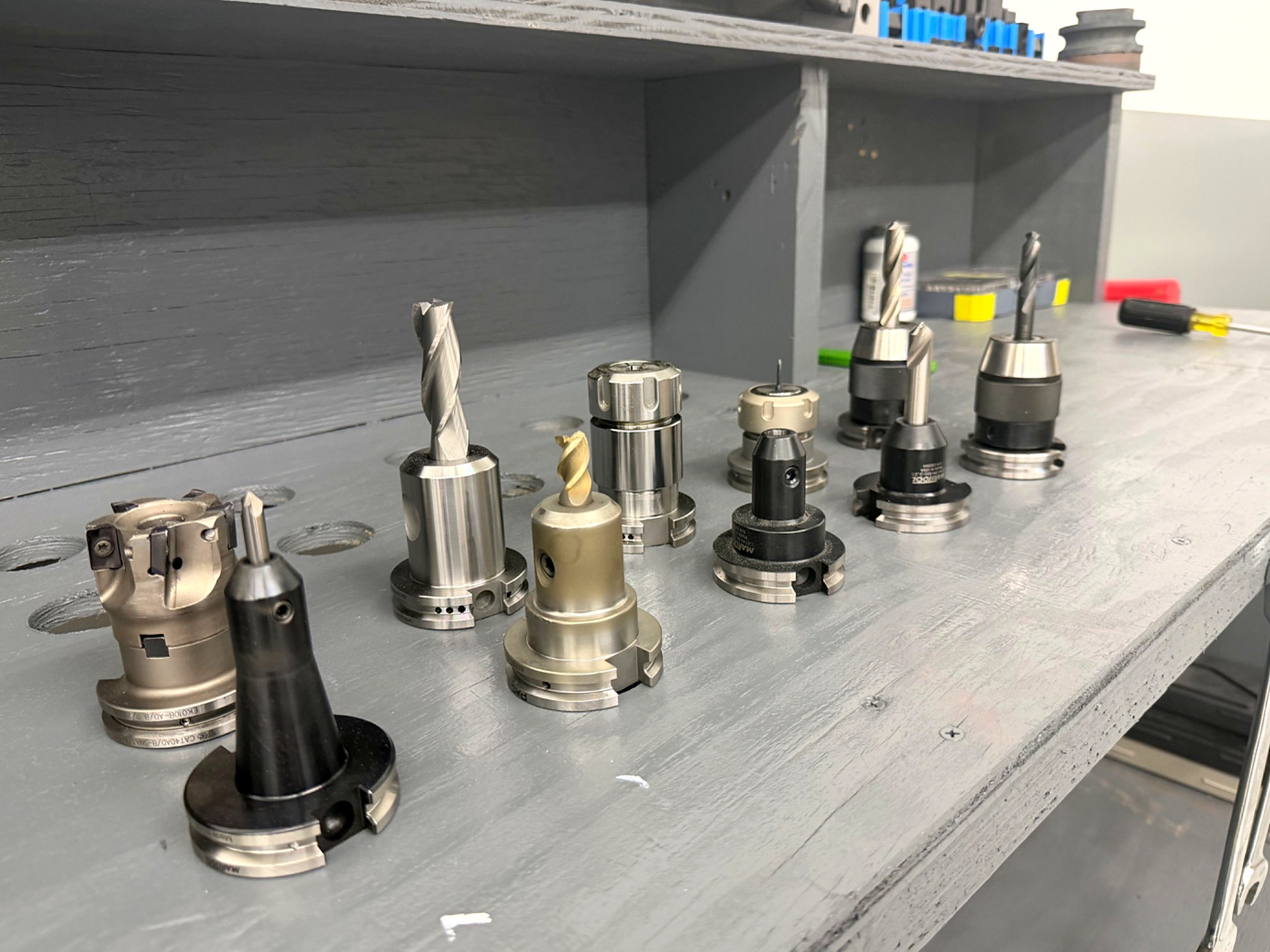 Tool holders and cutters at K&K's shop